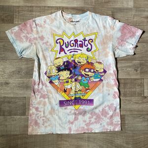 Rugrats Adult T-Shirt Group Kids Under Logo M Nickelodeon 90s Kid Y2k Graphic